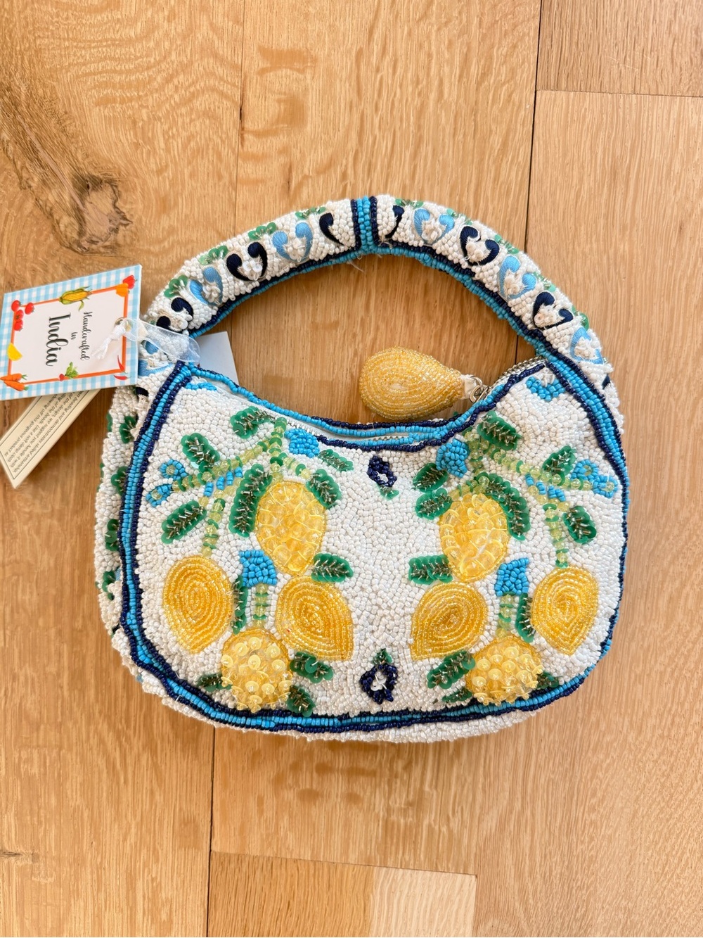 🍋 NWT TikTok Viral Beaded Bag Lemon | Made In India - Picture 2 of 5